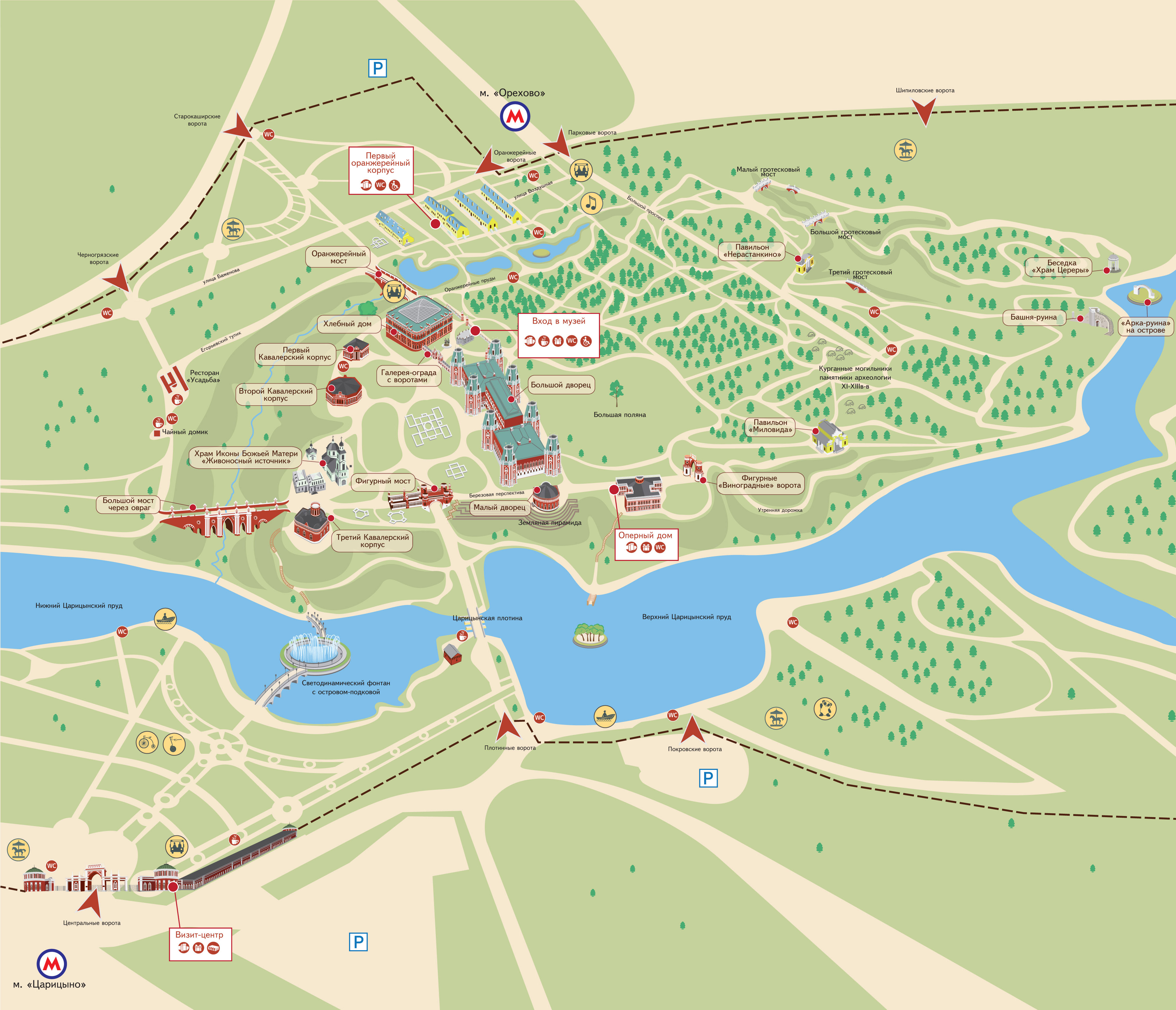 Карта-схема: Москва, Царицыно