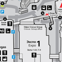 Карта-схема: Крокус Экспо, Московская область